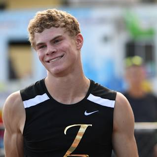 MIRAMAR, FL - JUNE 23: Matthew Boling after winning the Mens 200m Final during the USA Track & Field U20 Outdoor Championships at Ansin Sports Complex on June 23, 2019 in Miramar, Florida. (Photo by Mark Brown/Getty Images)