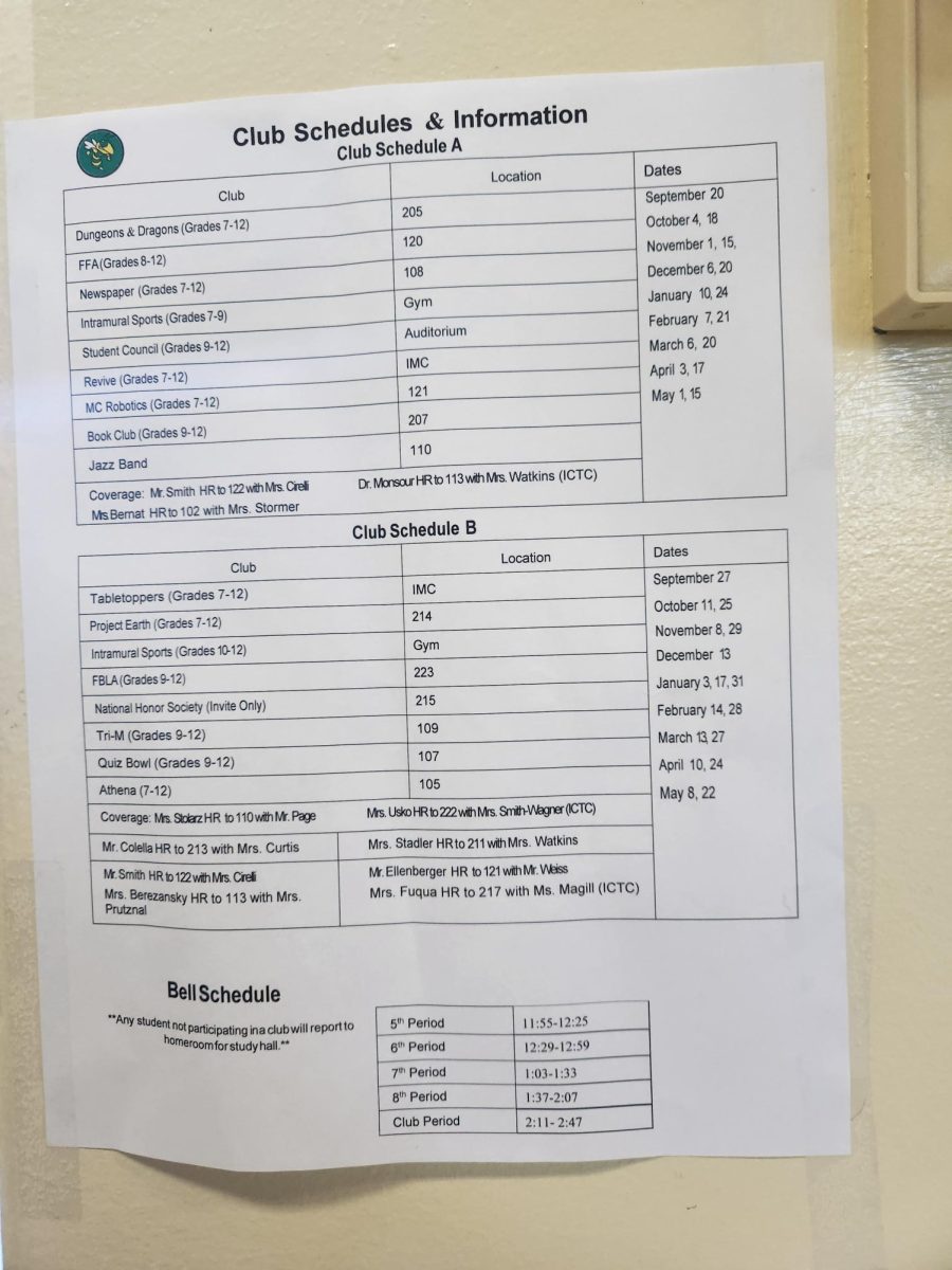 [above] Club schedule 23-24
