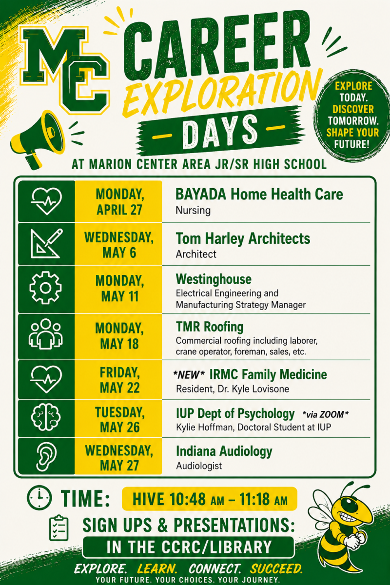 Career Exploration Days Coming to Marion Center Area Jr./Sr. High School